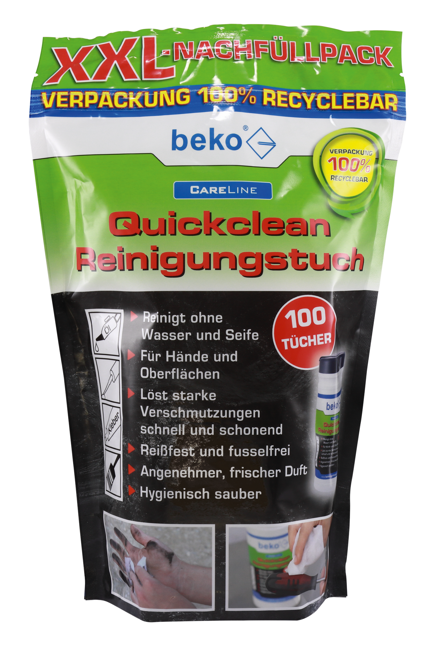 CareLine Quickclean Reinigungstuch - XXL-Nachfüllpack