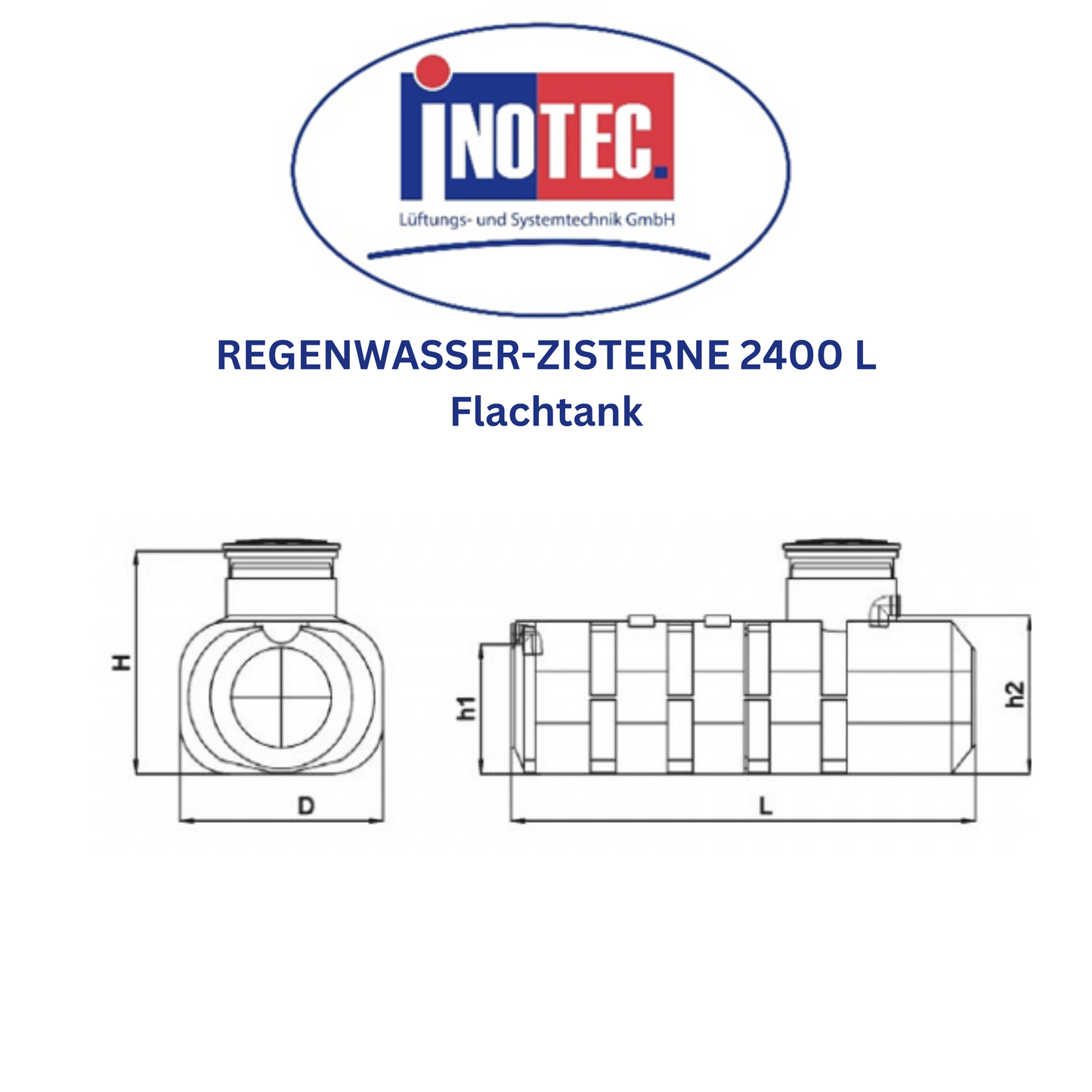 REGENWASSER-ZISTERNE Flachtank 2400 L ❗ nur telefonische Bestellung ❗