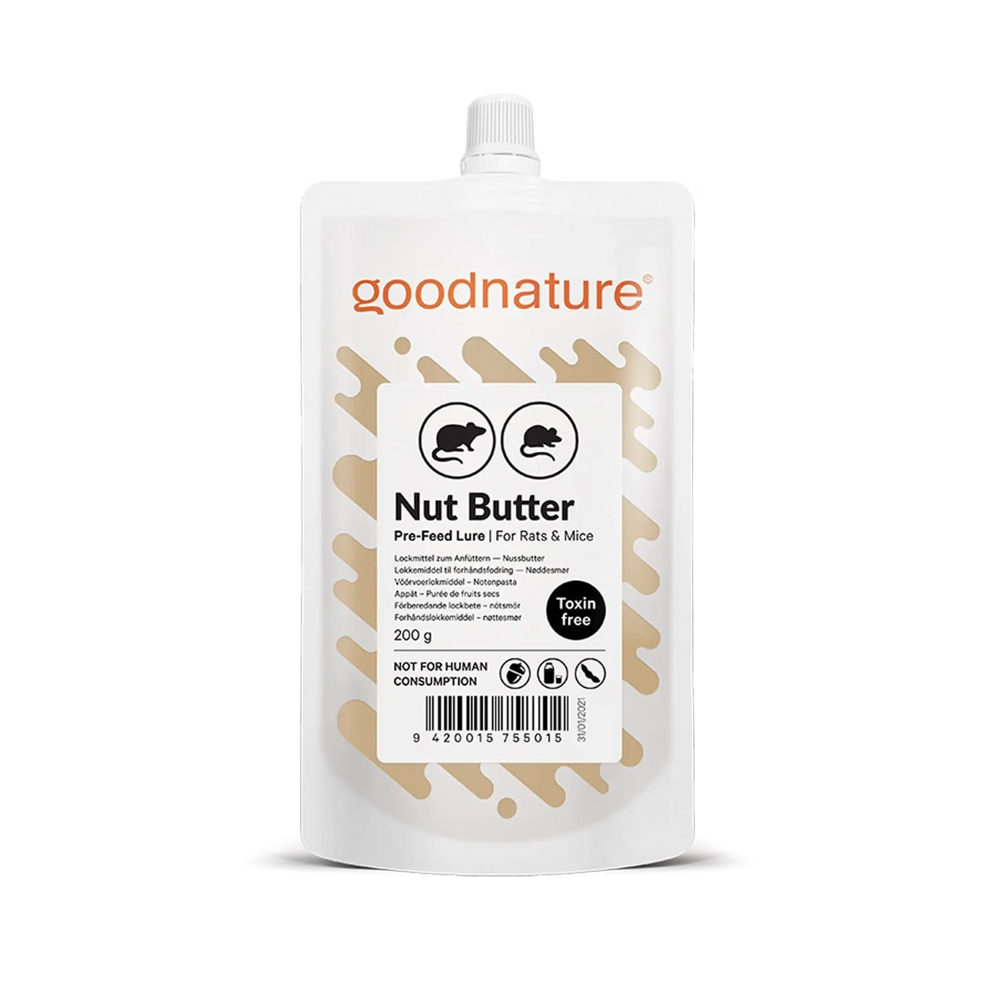 Goodnature Ratten und Mäuse Lockstoff Nussbutter 200 gr (10 Stück)