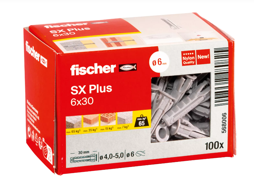 Dübel SX Plus 6x30 Fischer, 100 Stück