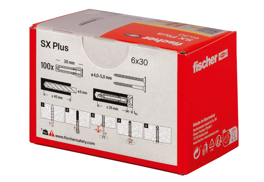 Dübel SX Plus 6x30 Fischer, 100 Stück