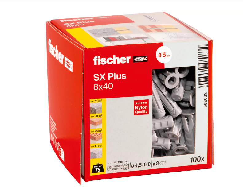 Dübel SX Plus 8x40 Fischer, 100 Stück