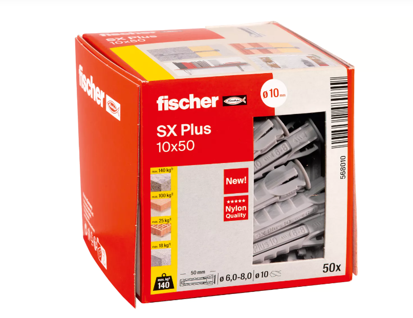 Dübel SX Plus 10x50 Fischer, 50 Stück