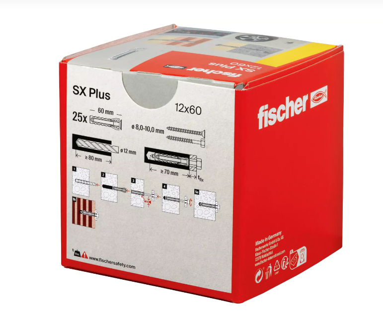 Dübel SX Plus 12x60 Fischer, 25 Stück