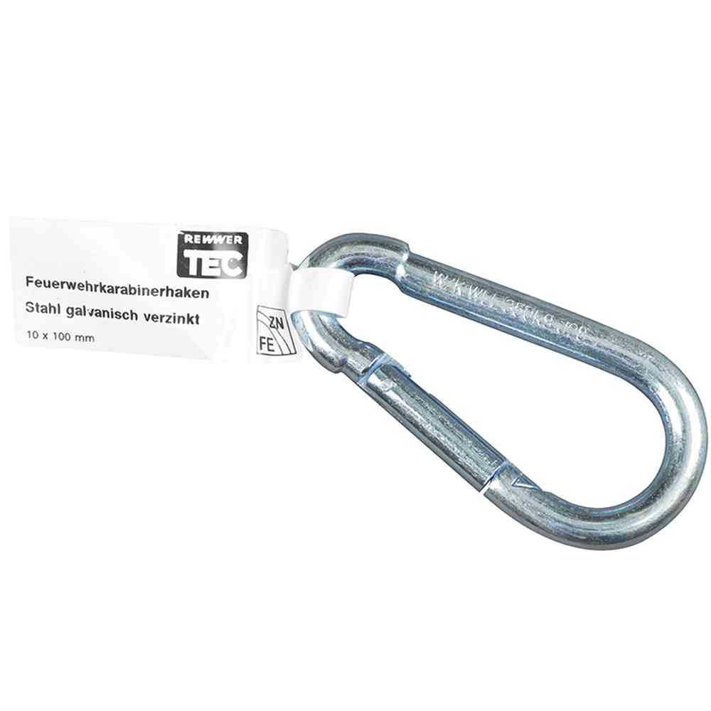 Feuerwehrkarabiner 10 x 100 mm verzinkt
