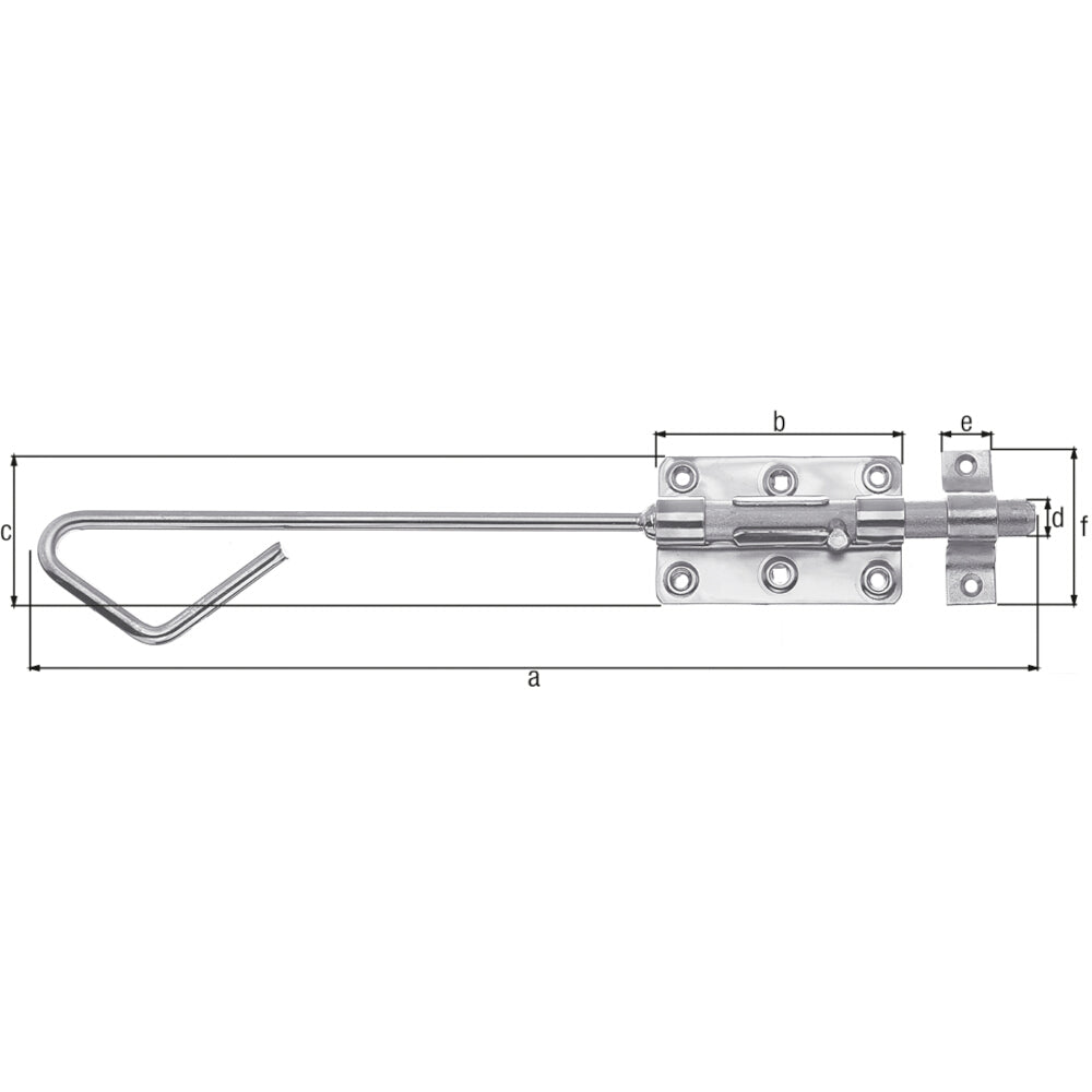 Bolzen-Stangenriegel 400 mm mit Schlaufe