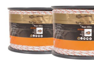 Gallagher Elektrozaun TurboLine Cord, Duopack (2x200m), Weiß
