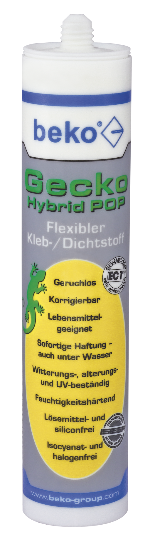 Gecko Hybrid POP 310ml weiß - Flexibler 1-Komponenten-Kleb-/Dichtstoff