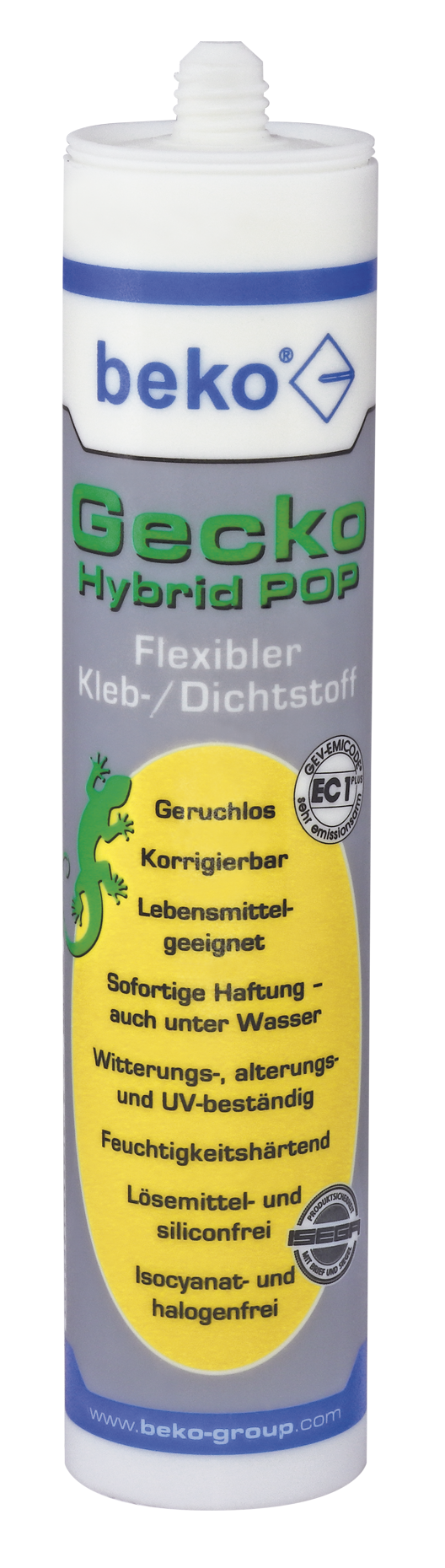 Gecko Hybrid POP 310ml transparent - Flexibler 1-Komponenten-Kleb-/Dichtstoff