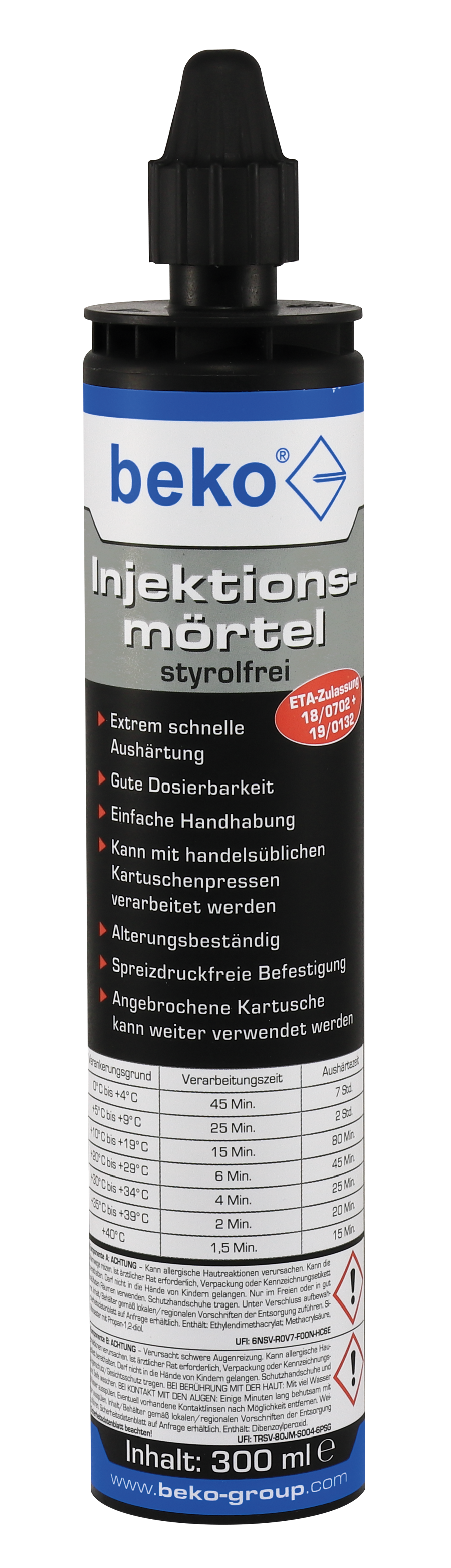 Injektionsmörtel 300ml, inkl. 1 Zwangsmischer