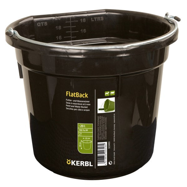 Futter- und Wassereimer FlatBack, schwarz ca. 20 Liter