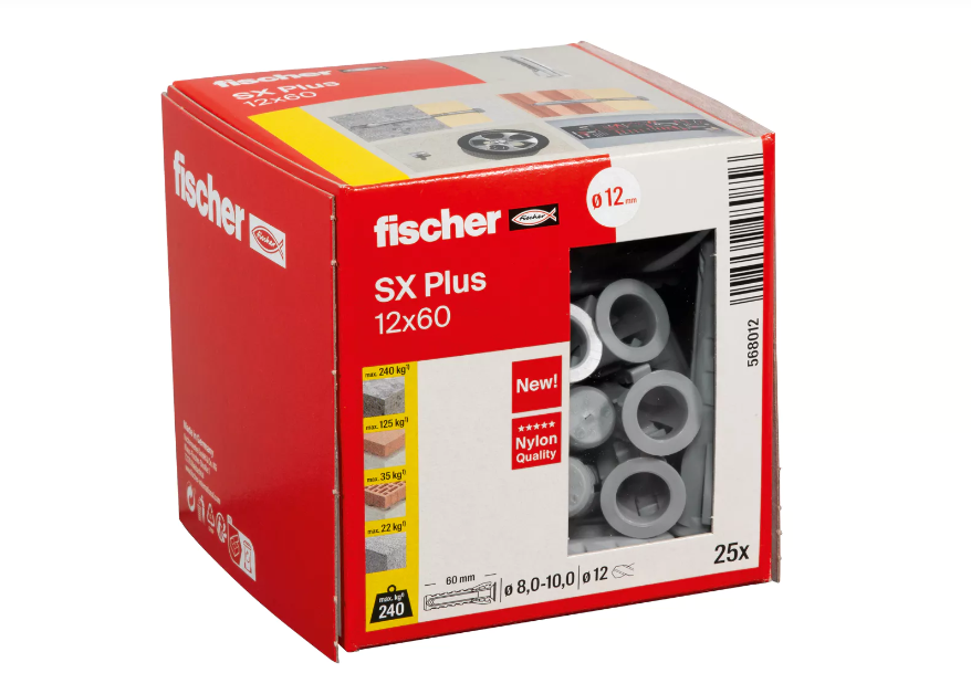 Dübel SX Plus 12x60 Fischer, 25 Stück