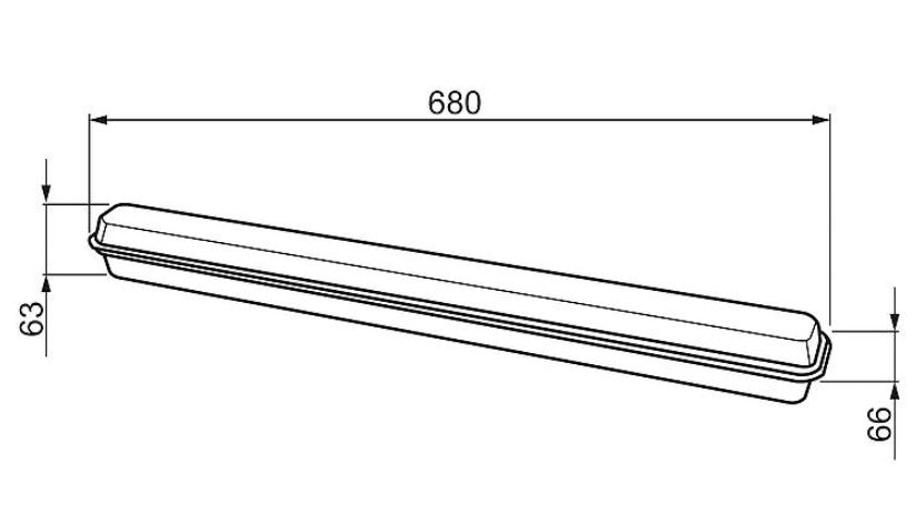 EGB Feuchtraum-Wannenleuchte für LED-Röhre L600mm (Notleuchte) ohne Röhre