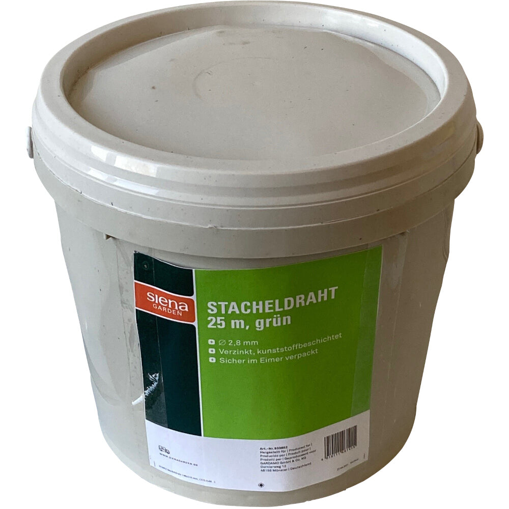 Stacheldraht 2,8 PVC 25m im Plastikeimer