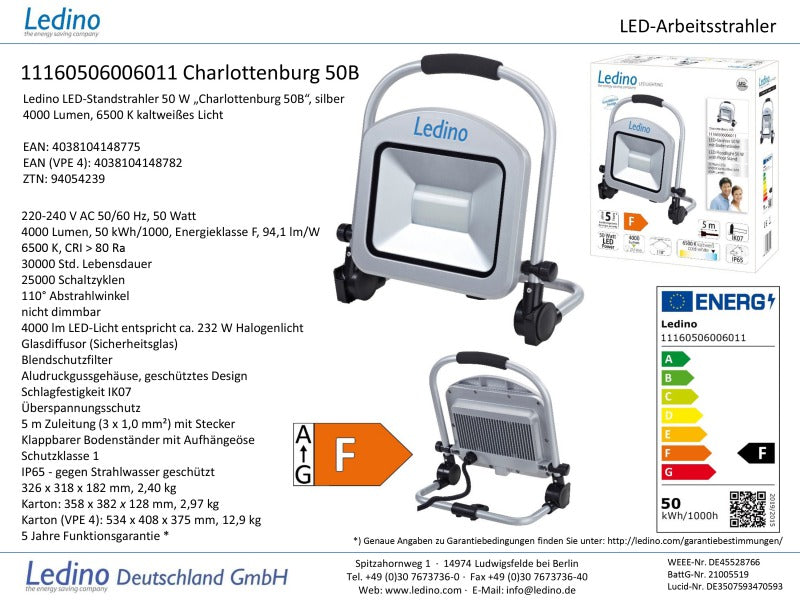 Ledino LED-Standstrahler 50W Charlottenburg