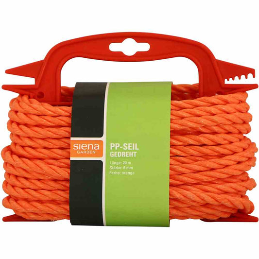 PP-Seil 6mm orange, 20 Meter gedreht