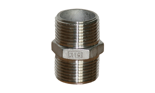 VA-Doppelnippel mit 6-kt. 1 1/4" AG