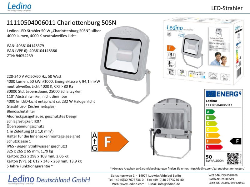Ledino LED-Strahler Charlottenburg 50W