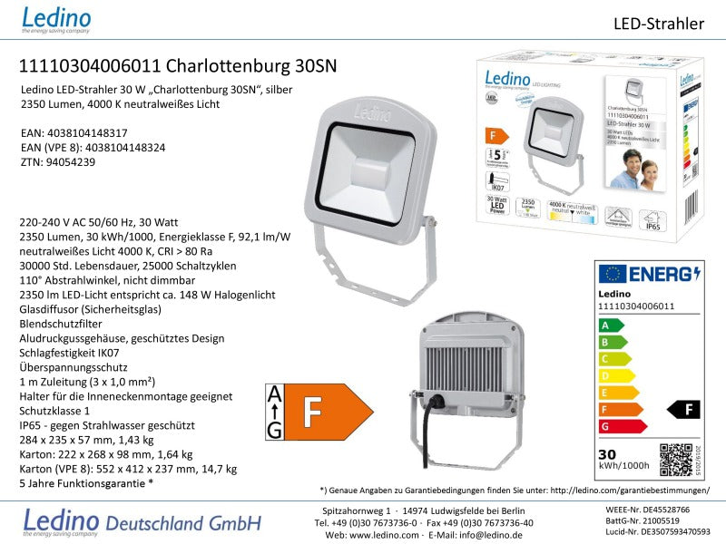 Ledino LED-Strahler Charlottenburg 30W