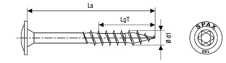 Tellerkopfschraube SPAX 8x180mm